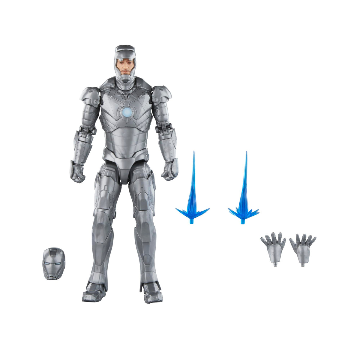 Marvel Iron Man Mark II front view shows iconic suit details for display.