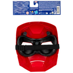 Marvel Iron Man mask detailed design echoes cinematic armor during pretend battles.