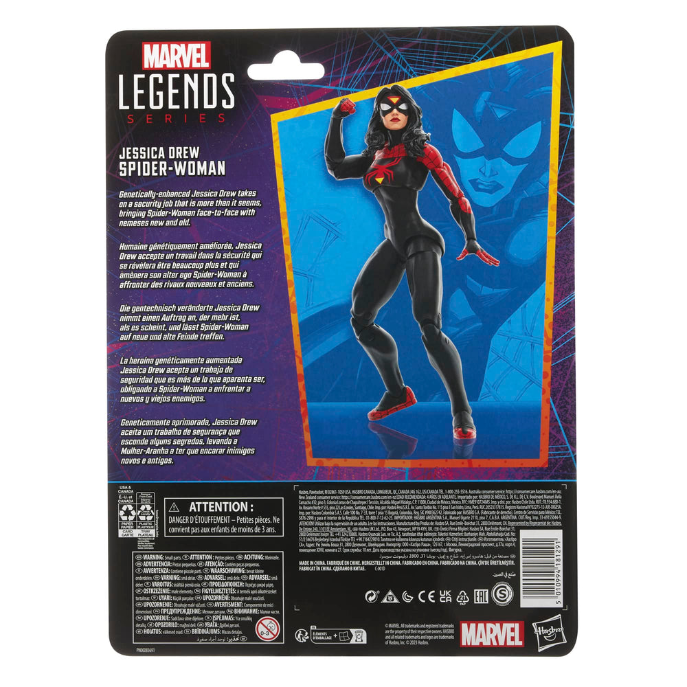 Marvel Legends Spider-Woman close-up deco highlights premium paint