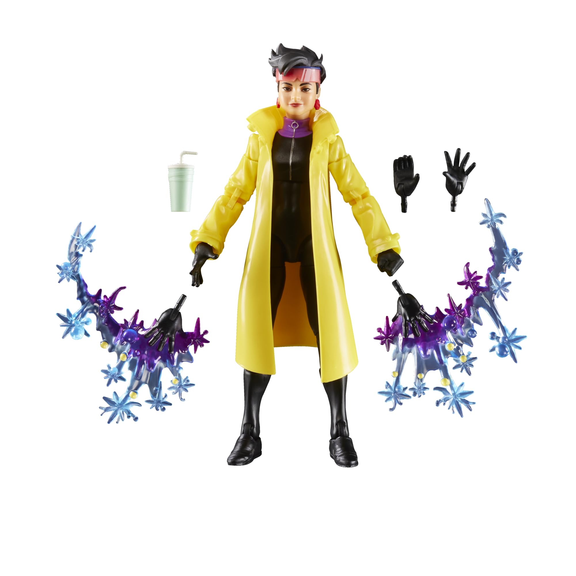 Marvel Jubilee figure front view highlights poseable limbs for dynamic shelf poses.
