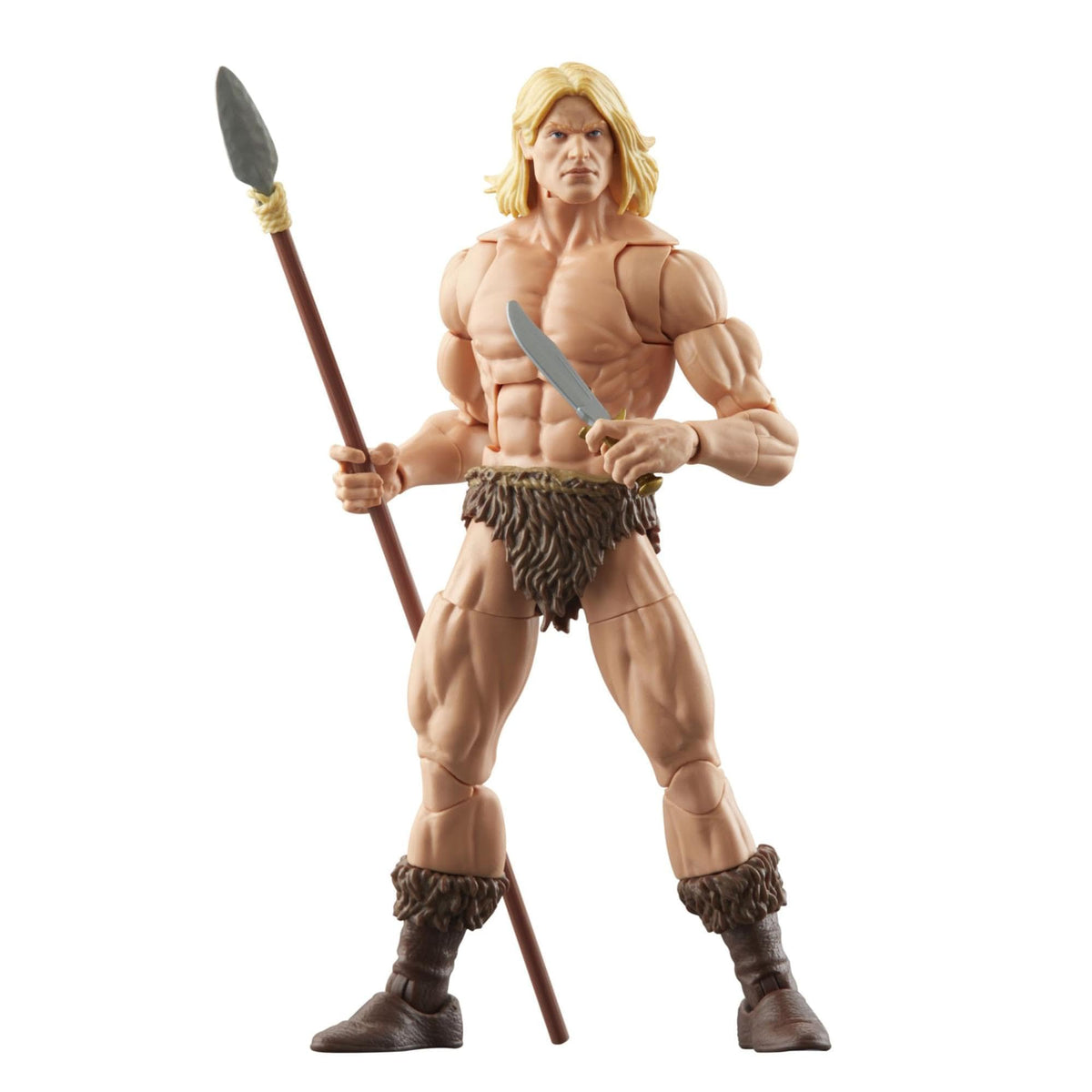 Marvel Ka-Zar figure front view with premium articulation for dynamic poses.