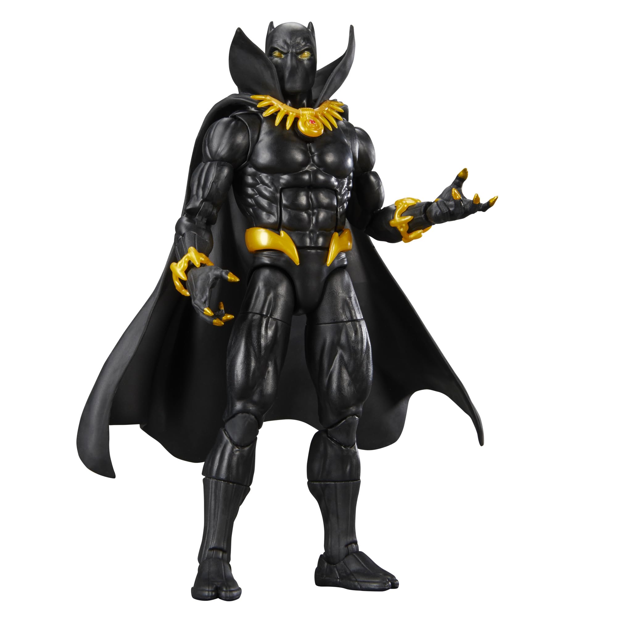 Premium deco highlights comics-inspired Black Panther suit details on display.