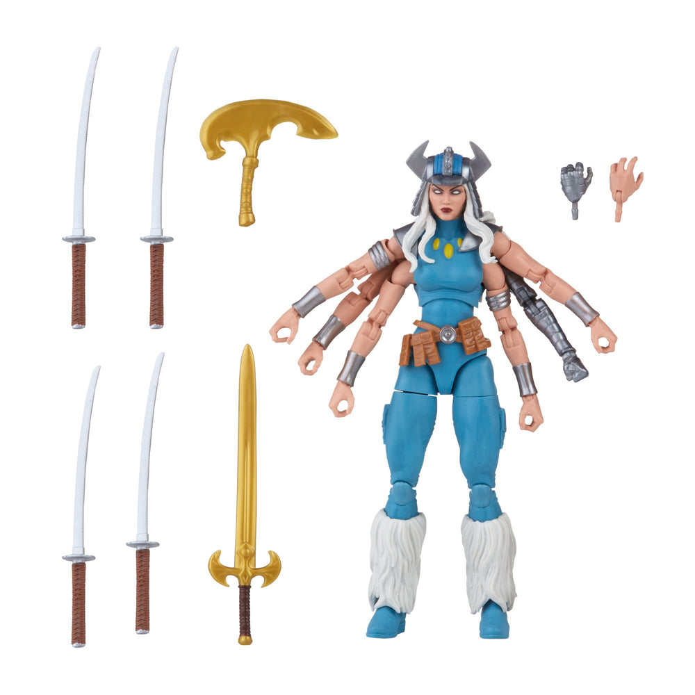 Marvel Legends Spiral front view highlights a detailed sculpt for display.
