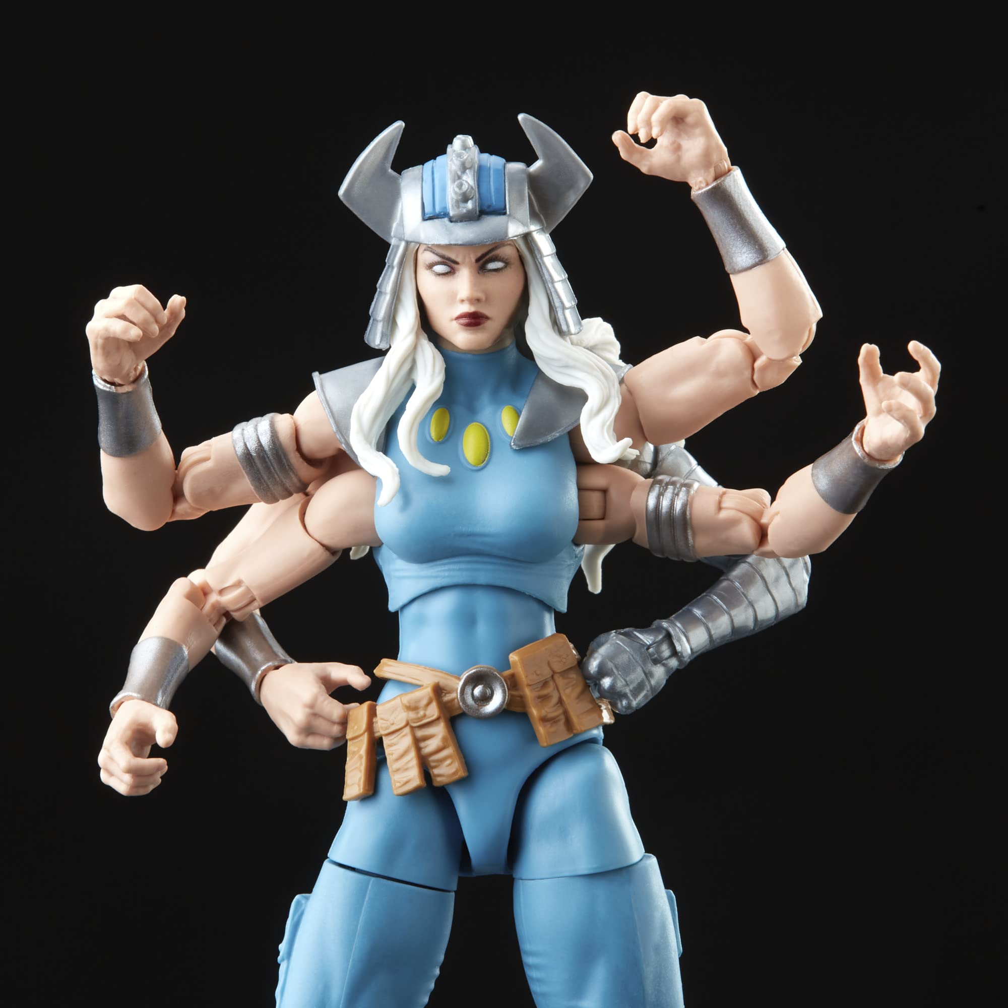 Marvel Legends Spiral six-armed figure offers bold, multi-limb posing.