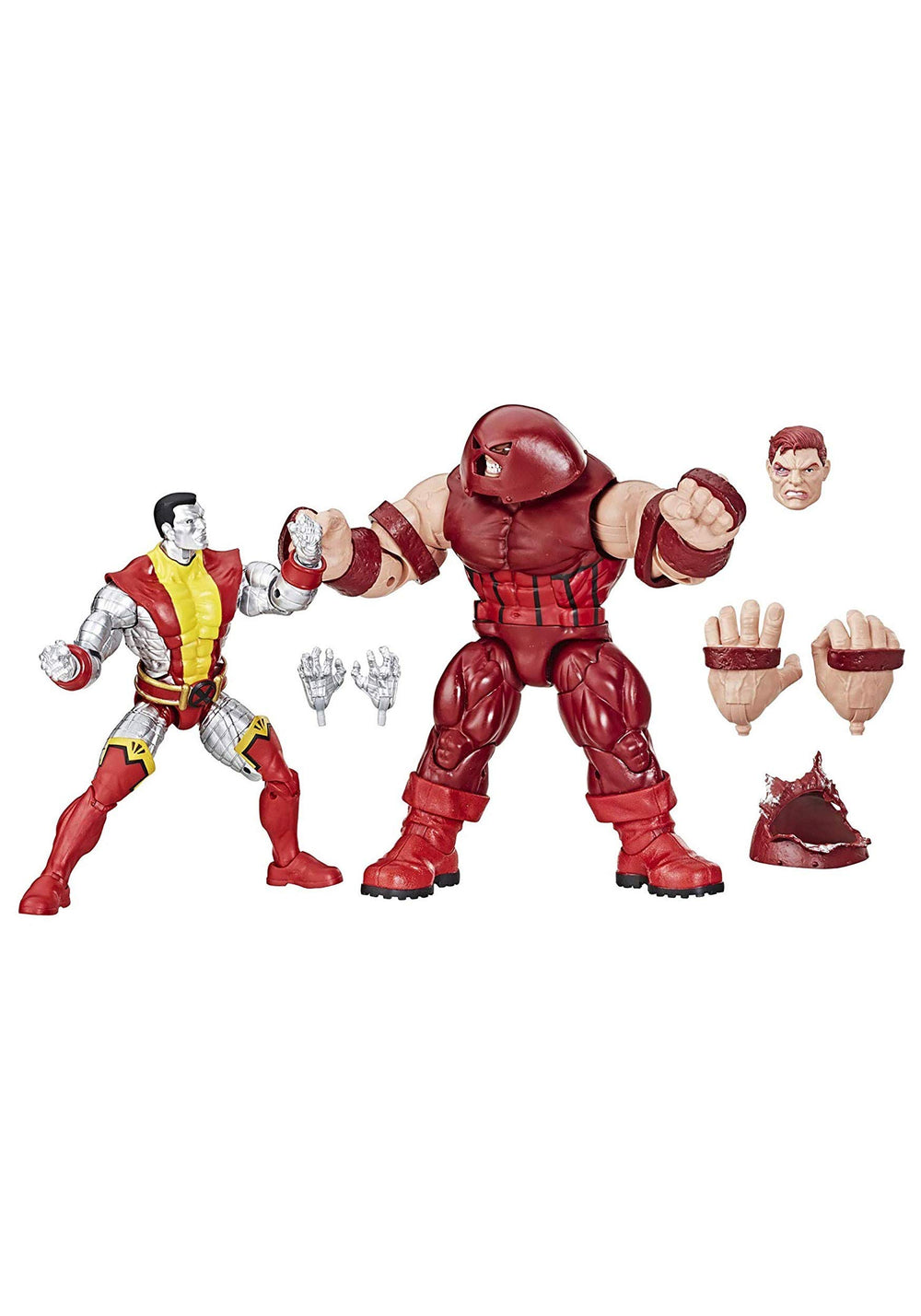 Marvel Legends Colossus and Juggernaut 80th anniversary front view for display