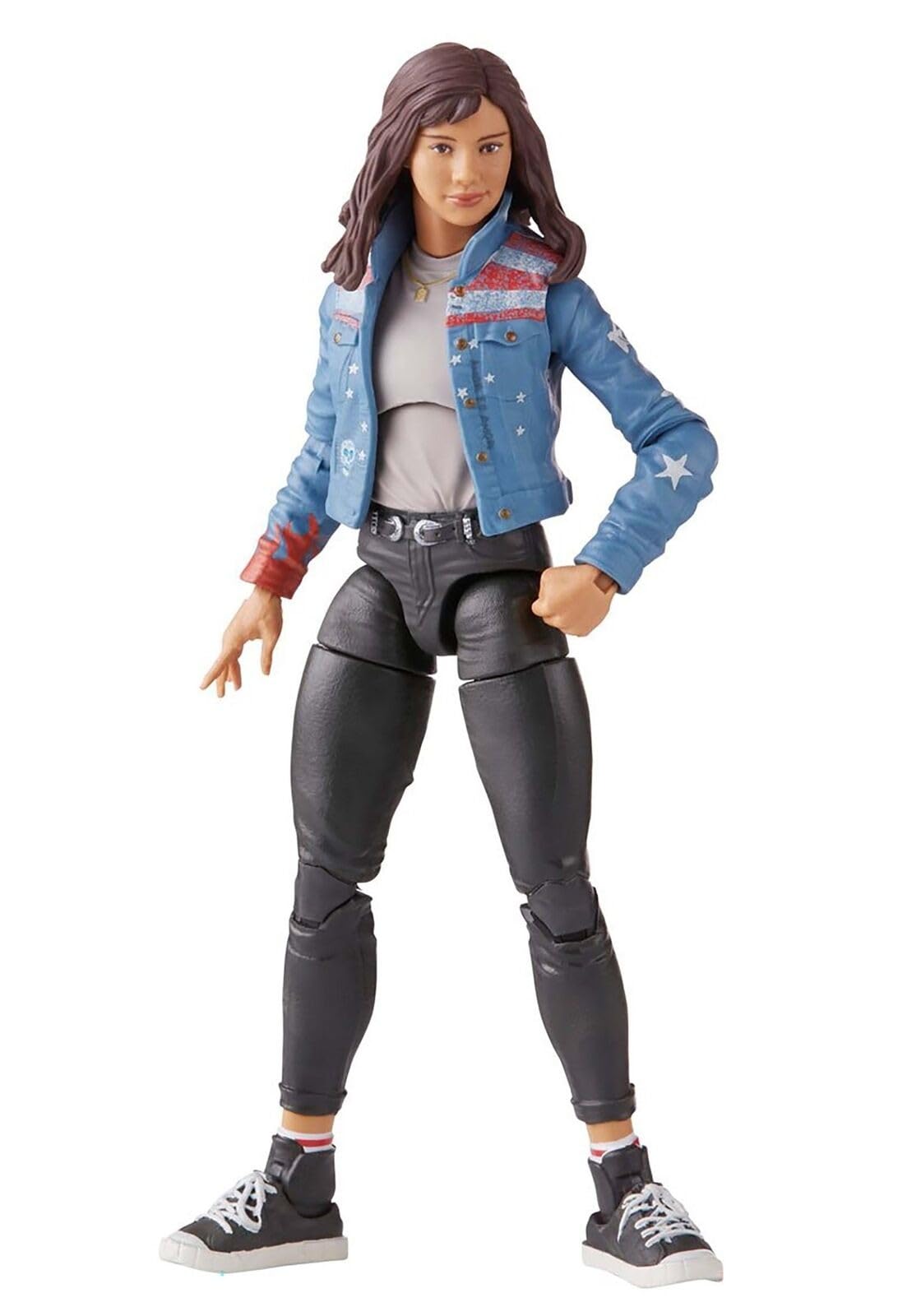 Marvel Legends America Chavez movie-inspired design reflects MCU look.