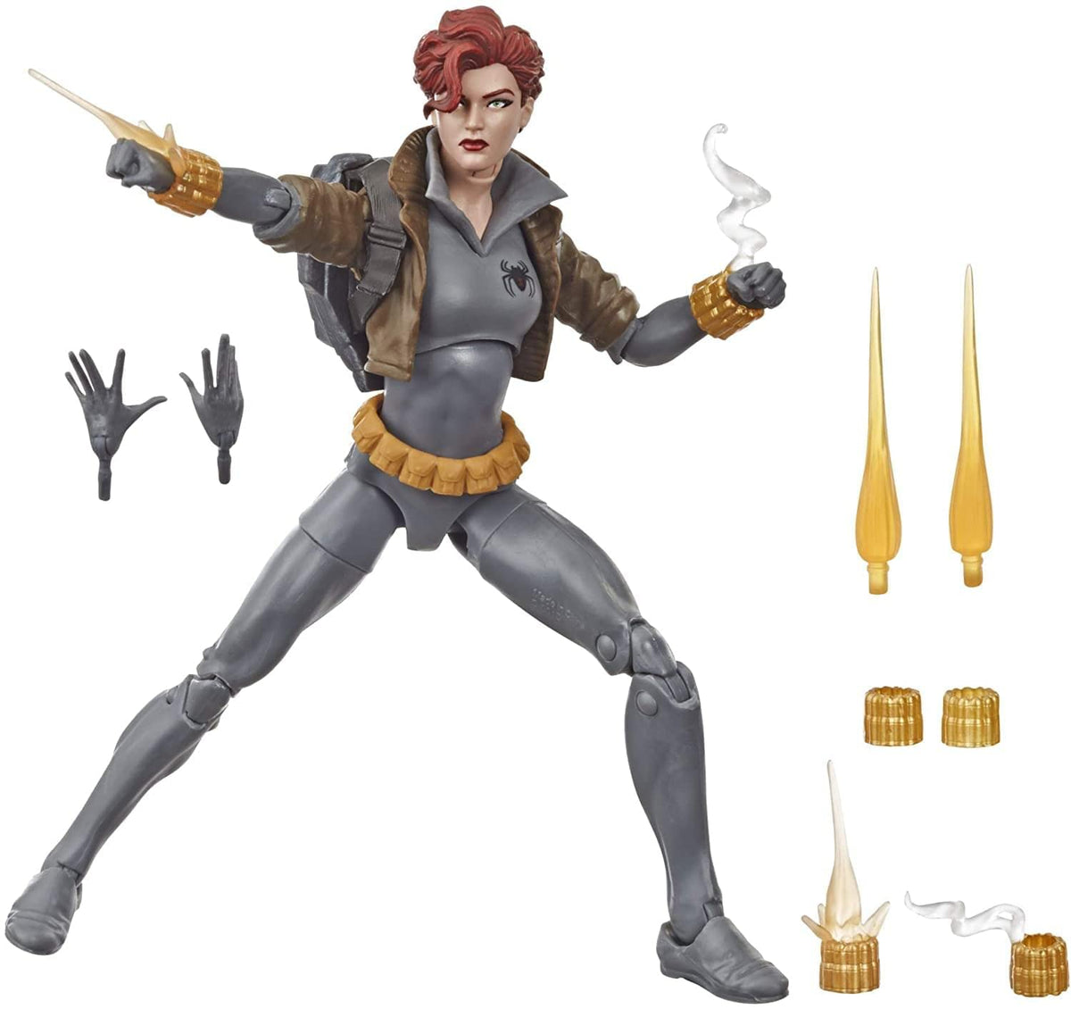 Marvel Legends Black Widow figure front view highlighting poseable detail for display