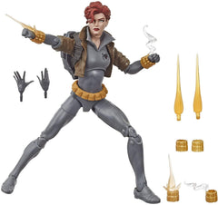 Marvel Legends Black Widow figure front view highlighting poseable detail for display