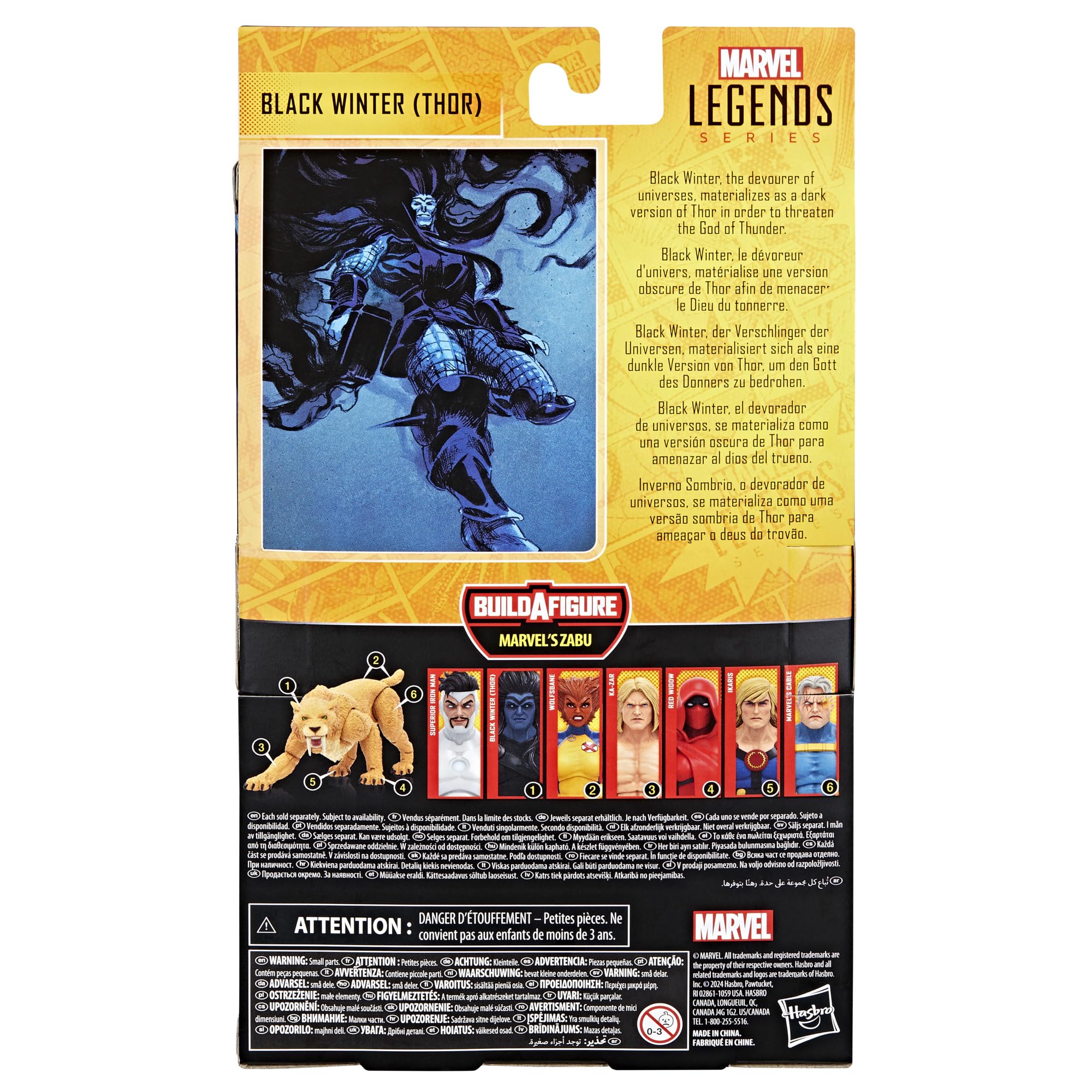 Marvel Legends Black Winter Thor collectible enhances any Marvel shelf display.