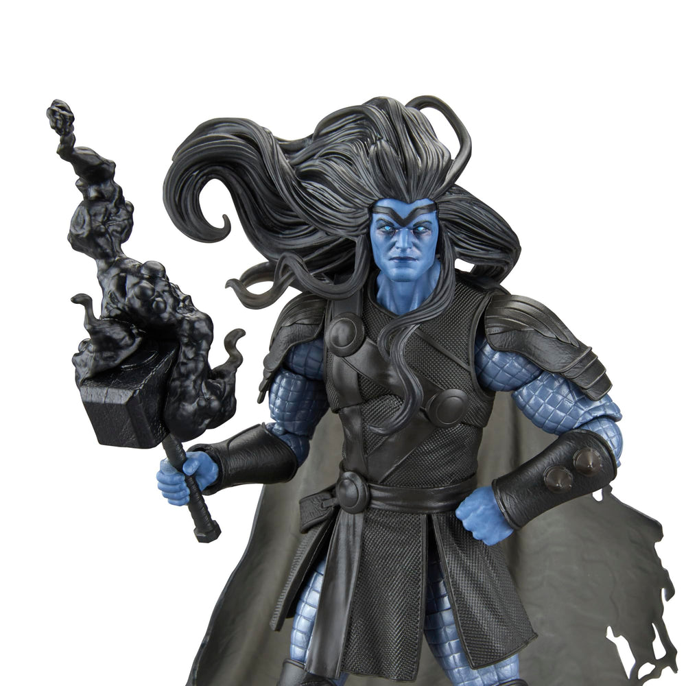 Marvel Legends Black Winter Thor with dark Mjolnir accessory for dramatic display.
