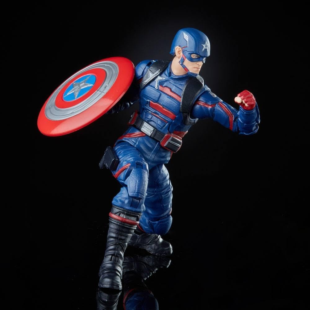 Marvel Legends Captain America John Walker vibrant multicolor finish highlights pose-ready detail.