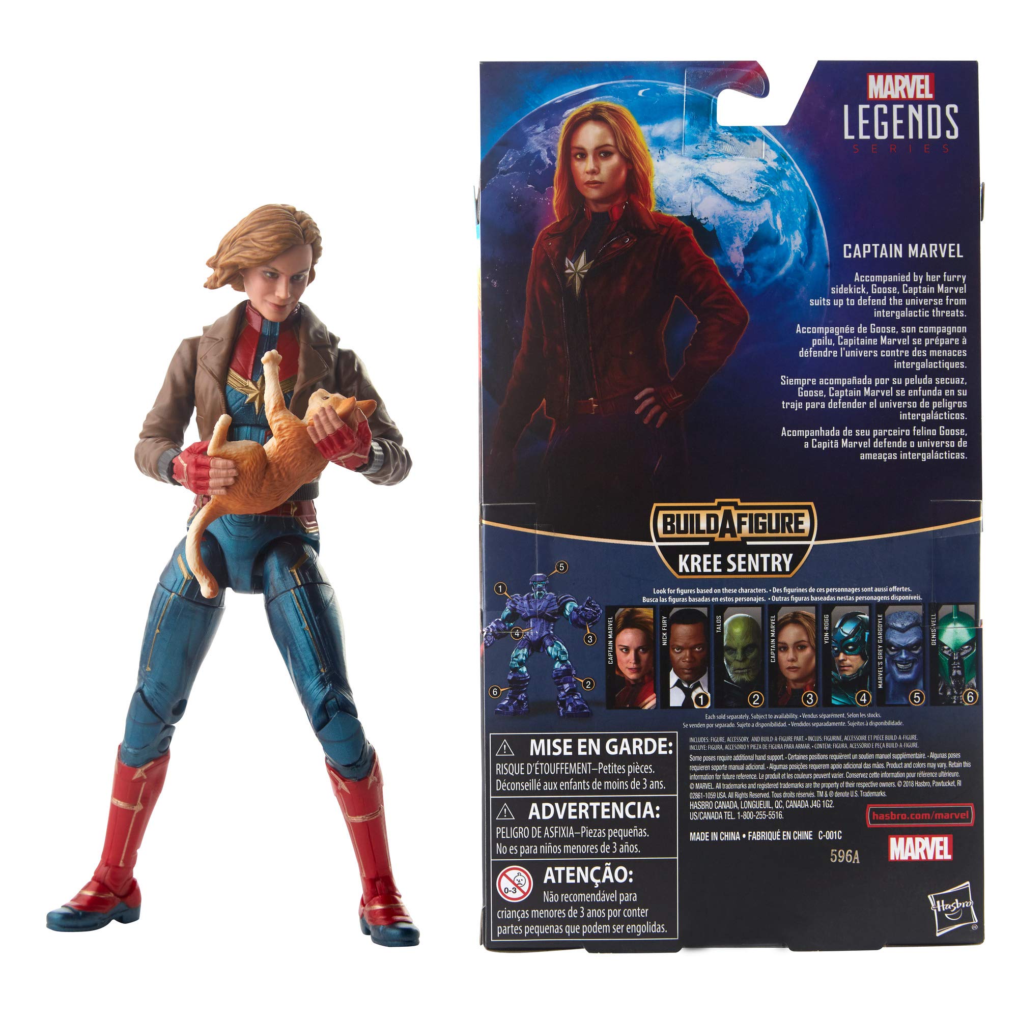 Captain Marvel figure with premium articulation for dynamic poses.