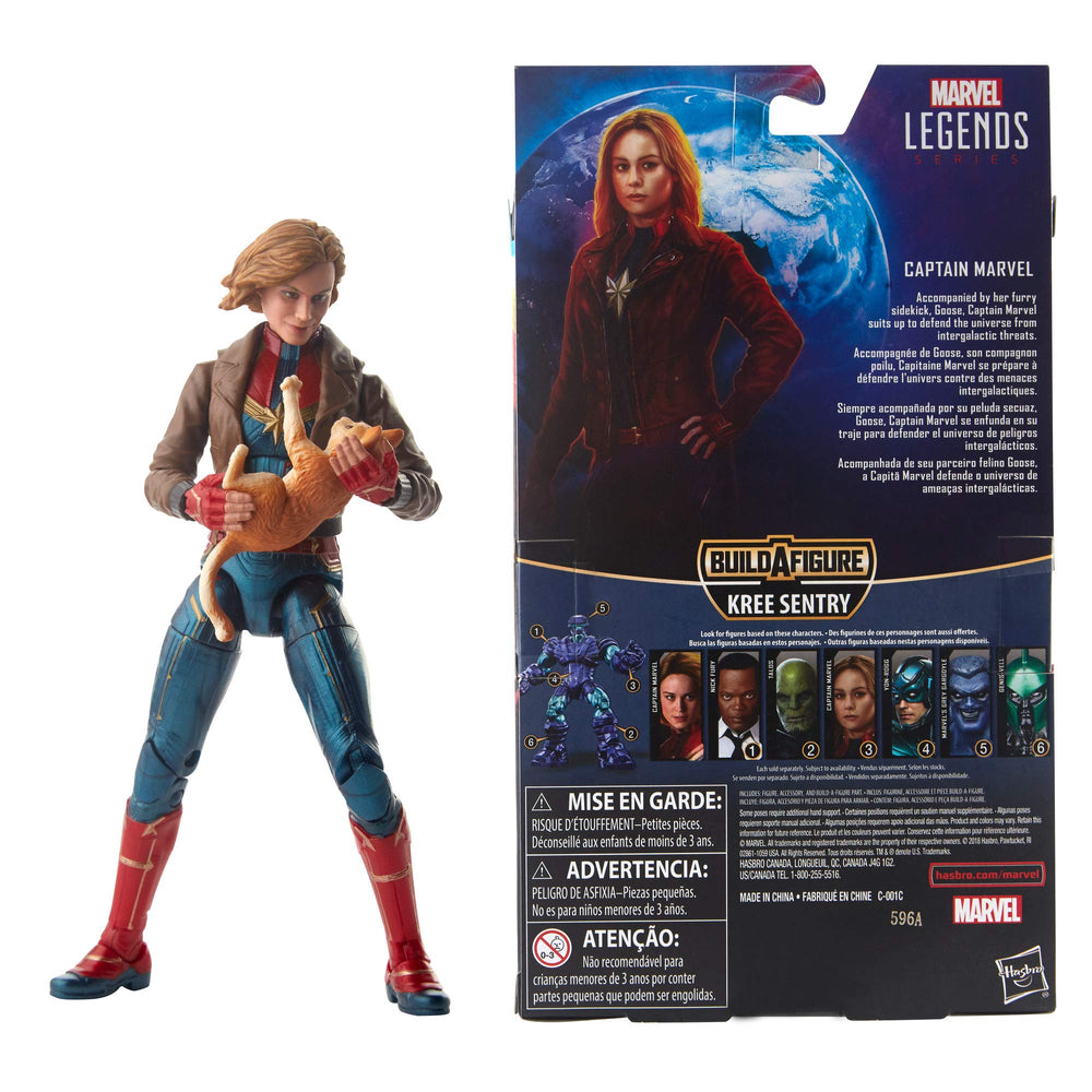 Captain Marvel figure with premium articulation for dynamic poses.