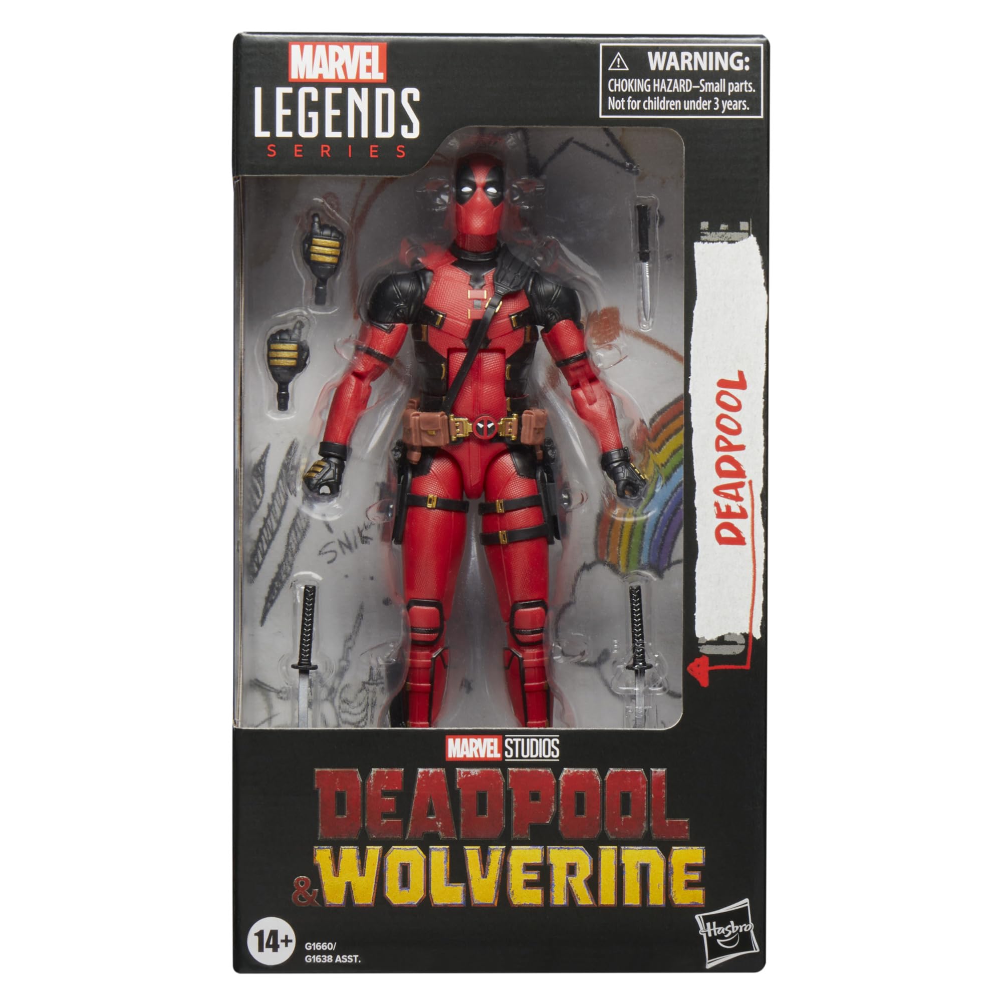 Marvel Legends Deadpool Wolverine articulation pose highlights poseability for dynamic displays.