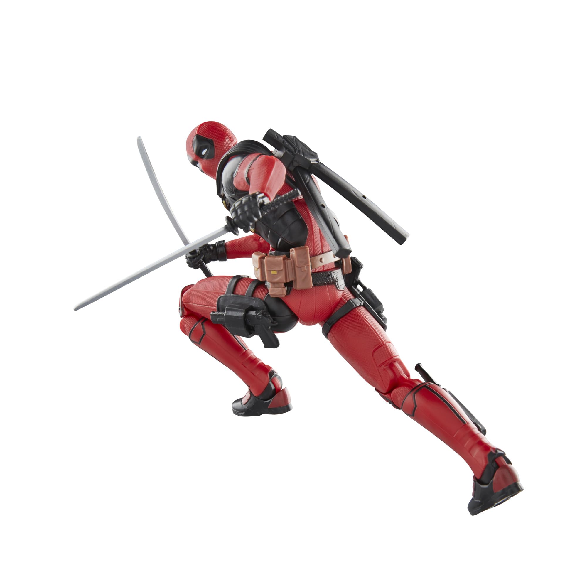 Marvel Legends Deadpool Wolverine boot knife accessory for ready-to-display scene.