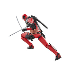 Marvel Legends Deadpool Wolverine boot knife accessory for ready-to-display scene.