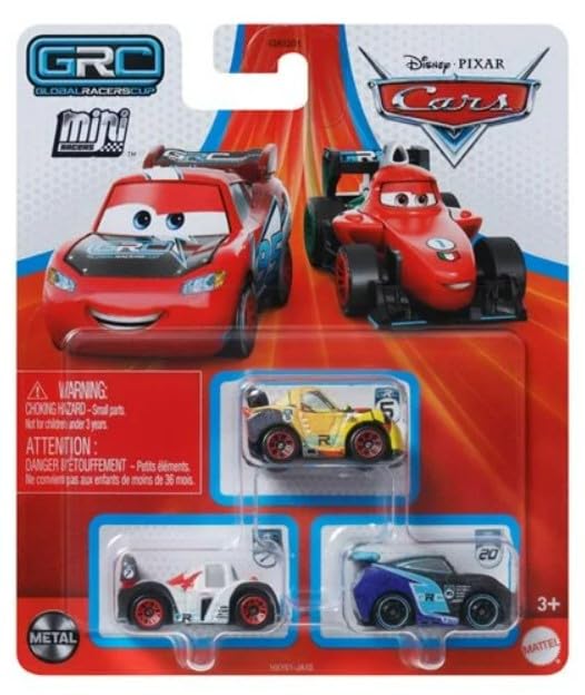 Marvel Legends Disney Cars mini racers 3-pack with Shu Todoroki, Miguel Camino and Jackson Storm for imaginative play.
