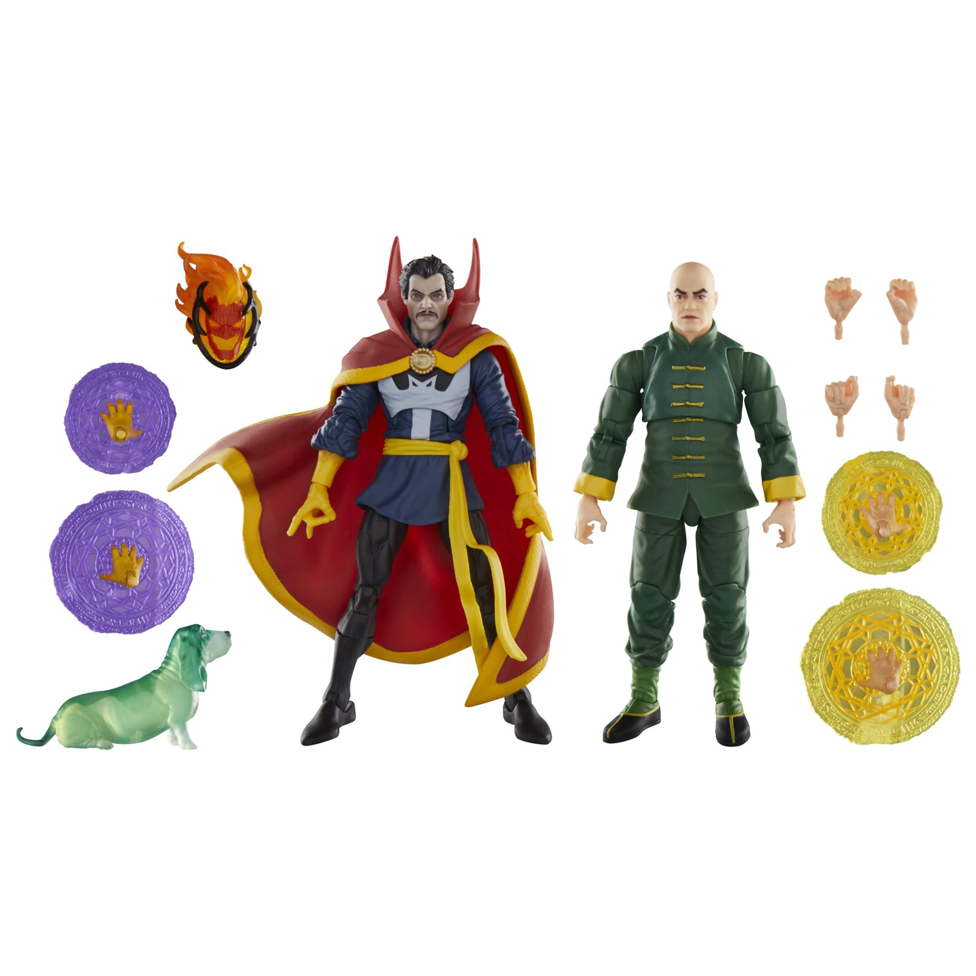 Marvel Legends Doctor Strange, Wong, and Bats figures for dynamic display.