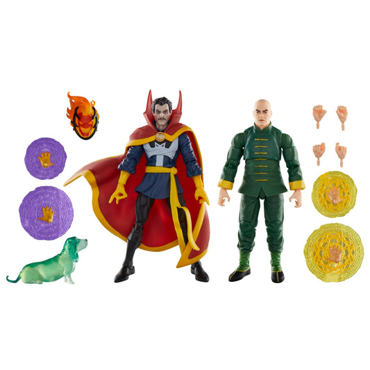 Marvel Legends Doctor Strange, Wong, and Bats figures for dynamic display.