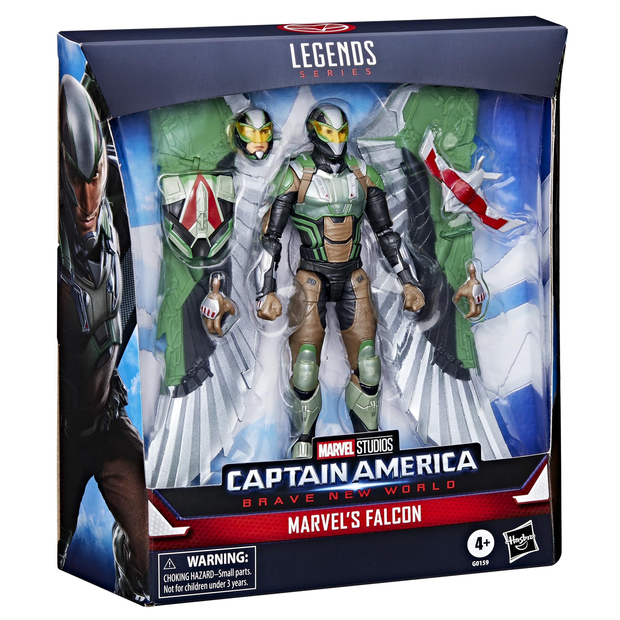 Marvel Legends Falcon deco details resembling Brave New World styling
