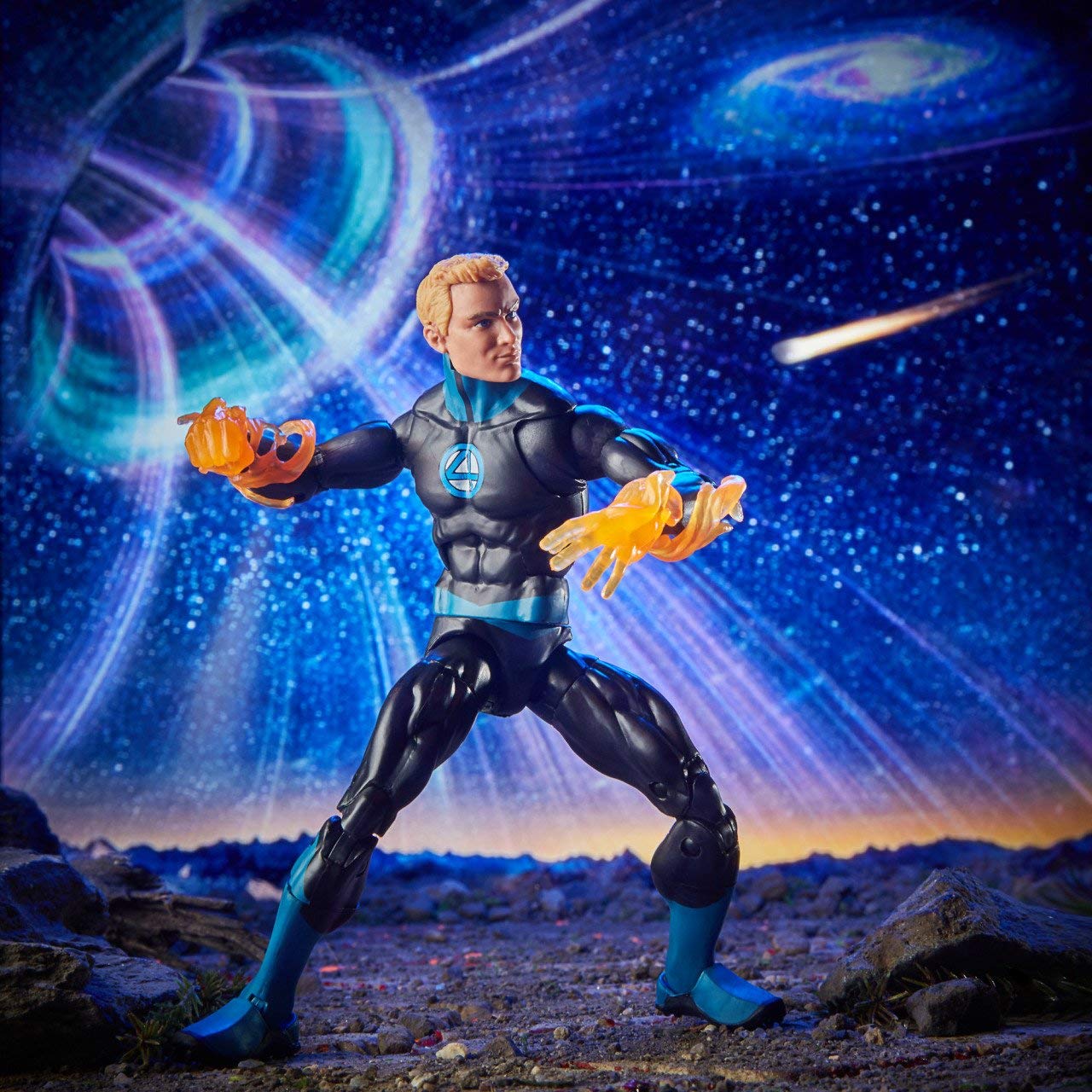 Human Torch 6-inch Hasbro Legends figure enabling dramatic poseability