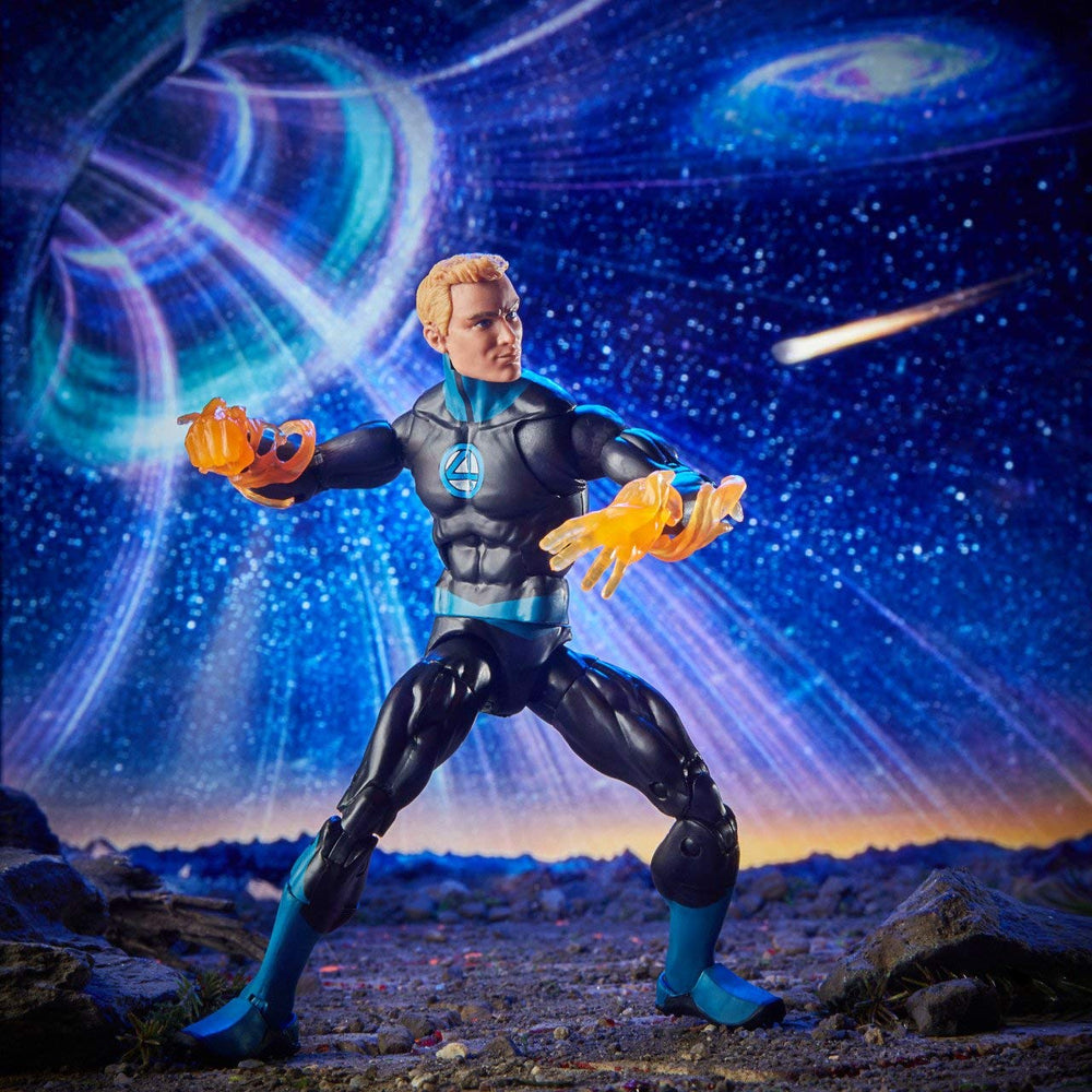 Human Torch 6-inch Hasbro Legends figure enabling dramatic poseability