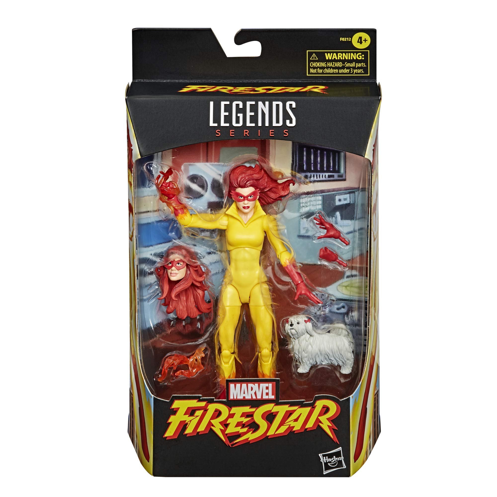 Marvel Legends Firestar detailed articulation for versatile posing in action display.