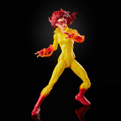 Marvel Legends Firestar face close-up highlighting character likeness.