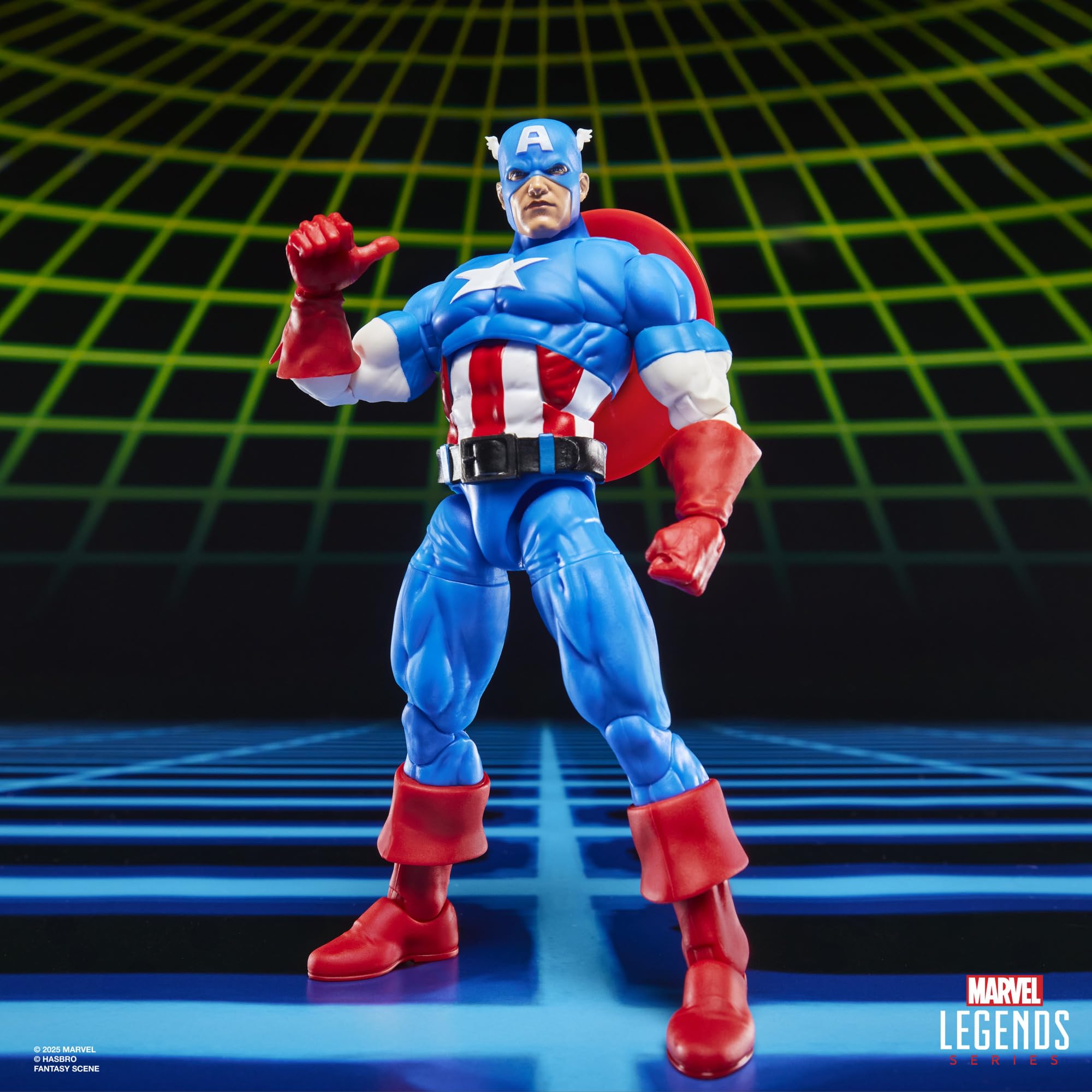 Marvel Legends Gamerverse Captain America alternate head for expression options.