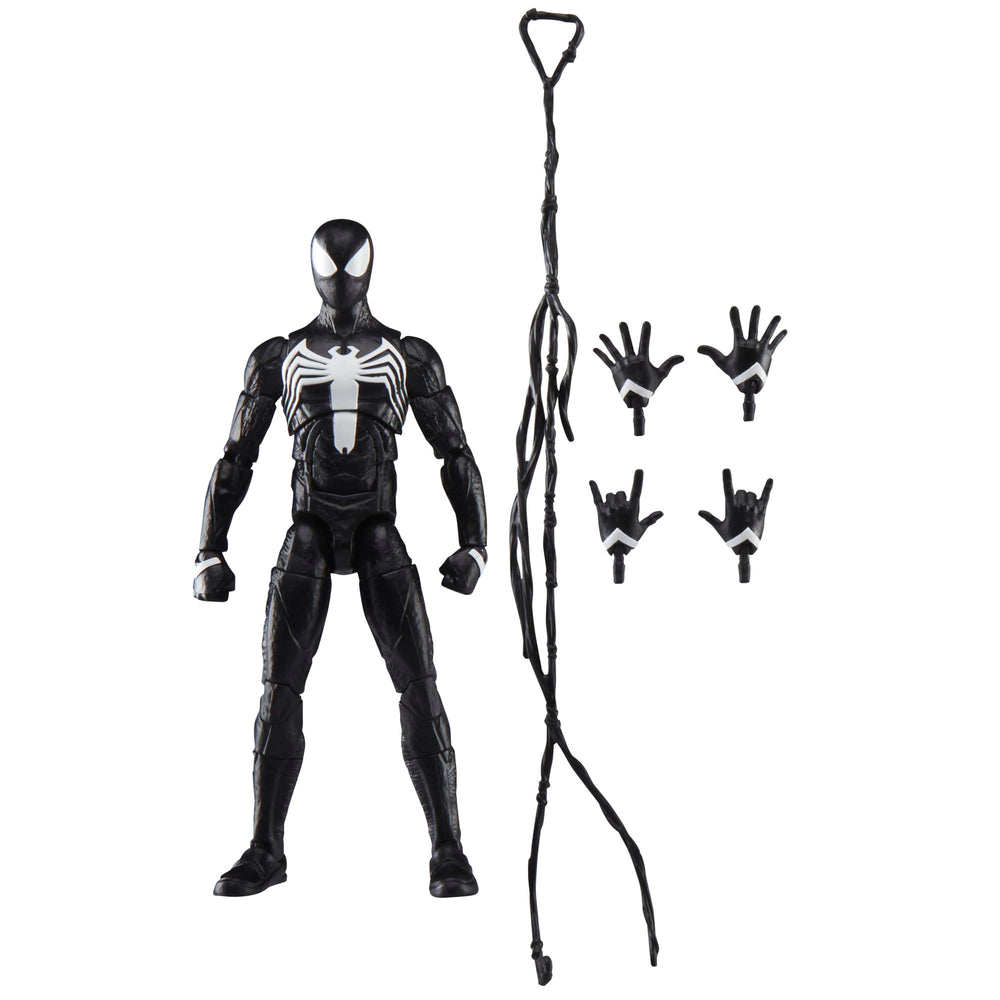 Marvel Legends GamerVerse Peter Parker Black Suit figure front pose for display