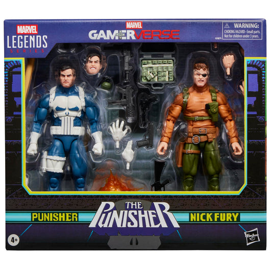 Marvel Legends Gamerverse Punisher figure in dynamic pose for display shelf.