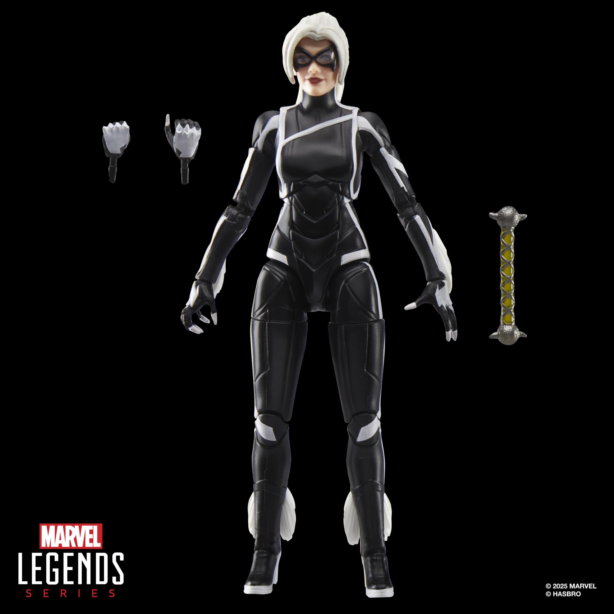 Marvel Legends Black Cat figure game deco aligned with Spider-Man 2 aesthetic