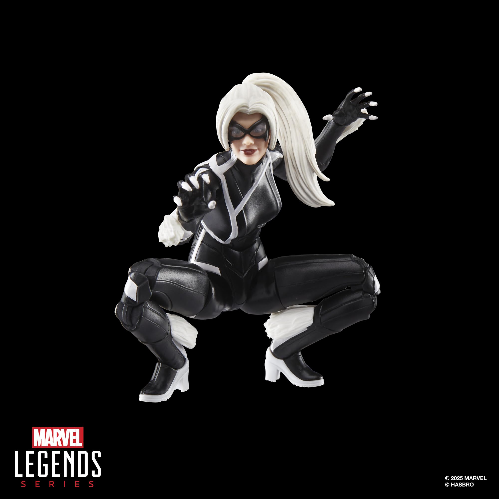 Marvel Legends Black Cat figure alternate hands emphasizing accessories options