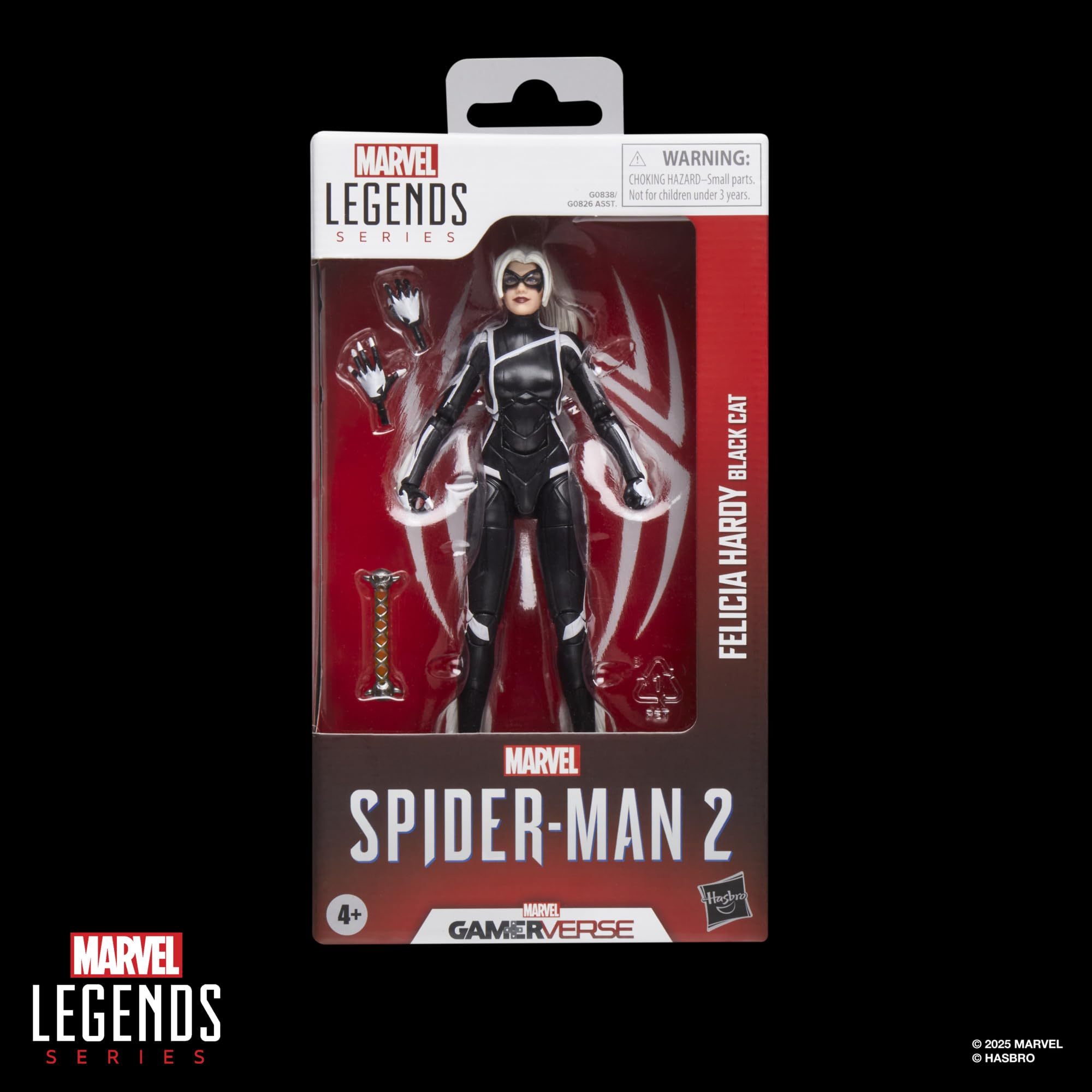 Marvel Legends Black Cat figure side profile highlighting poseability for dynamic display