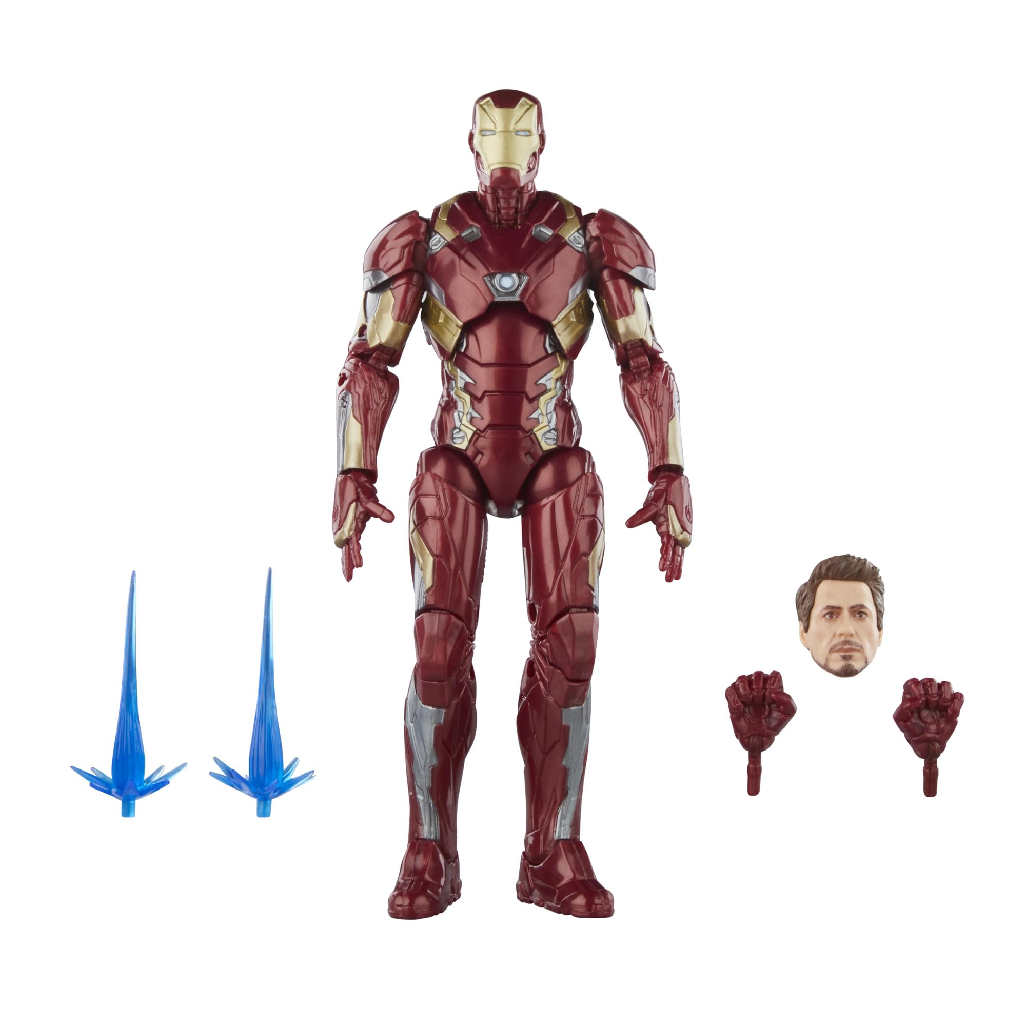 Marvel Legends Iron Man Mark 46 front view action figure for display and collection.
