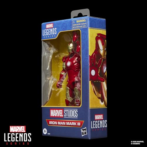 Display-ready Marvel Legends Iron Man Mark III figure for shelves
