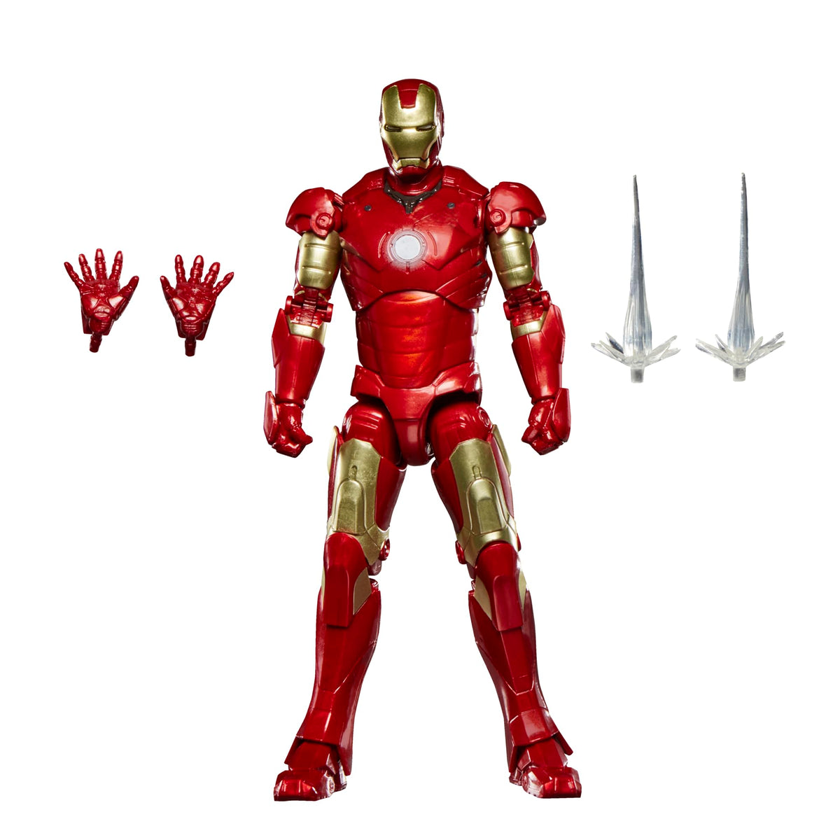 Marvel Legends Iron Man Mark III figure in heroic pose for display