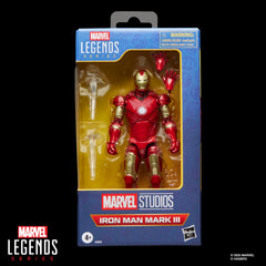 Window box Marvel Legends Iron Man Mark III figure ready for shelf display