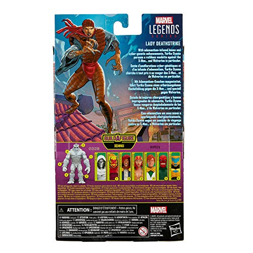Marvel Legends Lady Deathstrike figure side pose to highlight silhouette.