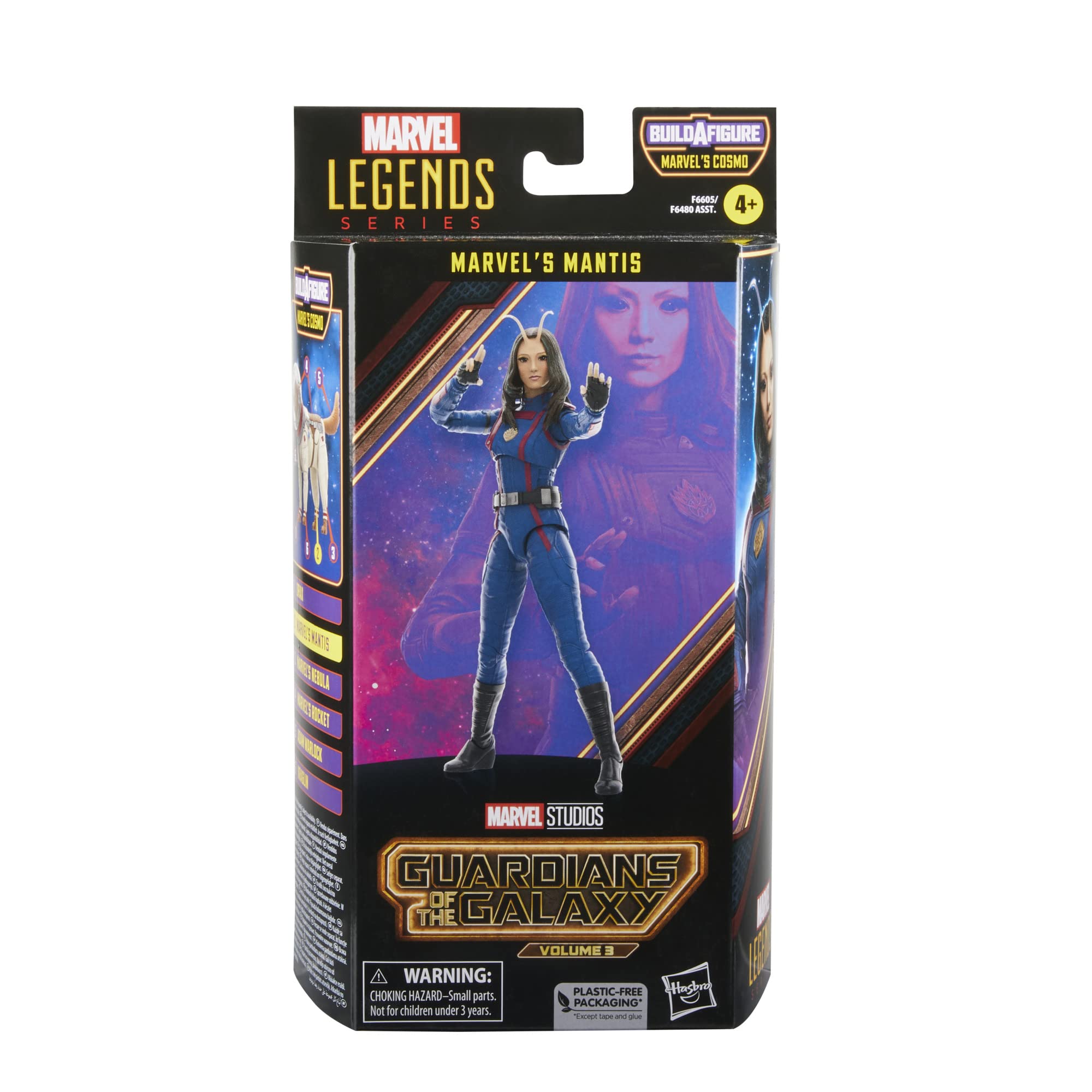 Marvel Legends Mantis articulation pose shows multiple joints for dynamic display.