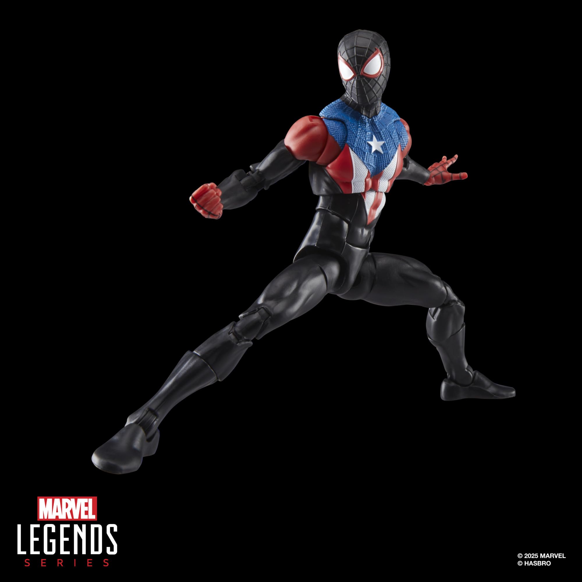 Marvel Legends Boricua Suit back view highlights detailed deco.