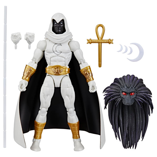 Marvel Legends Moon Knight front view for display and dynamic posing.