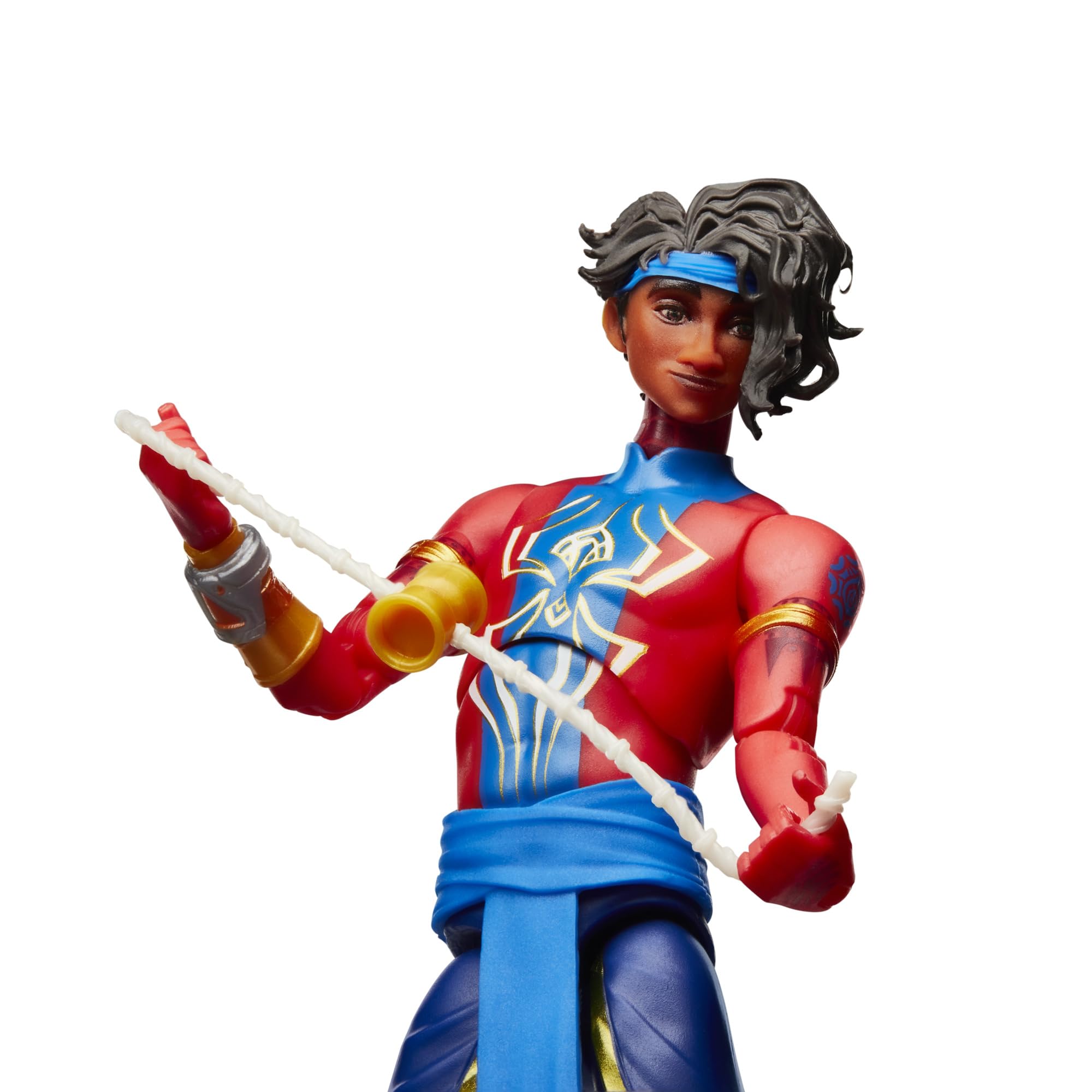 Marvel Legends Pavitr Prabhakar figure with alternate masked head and hands for versatility.
