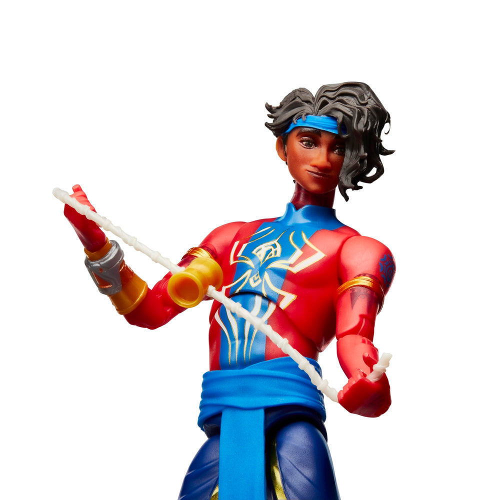 Marvel Legends Pavitr Prabhakar figure with alternate masked head and hands for versatility.