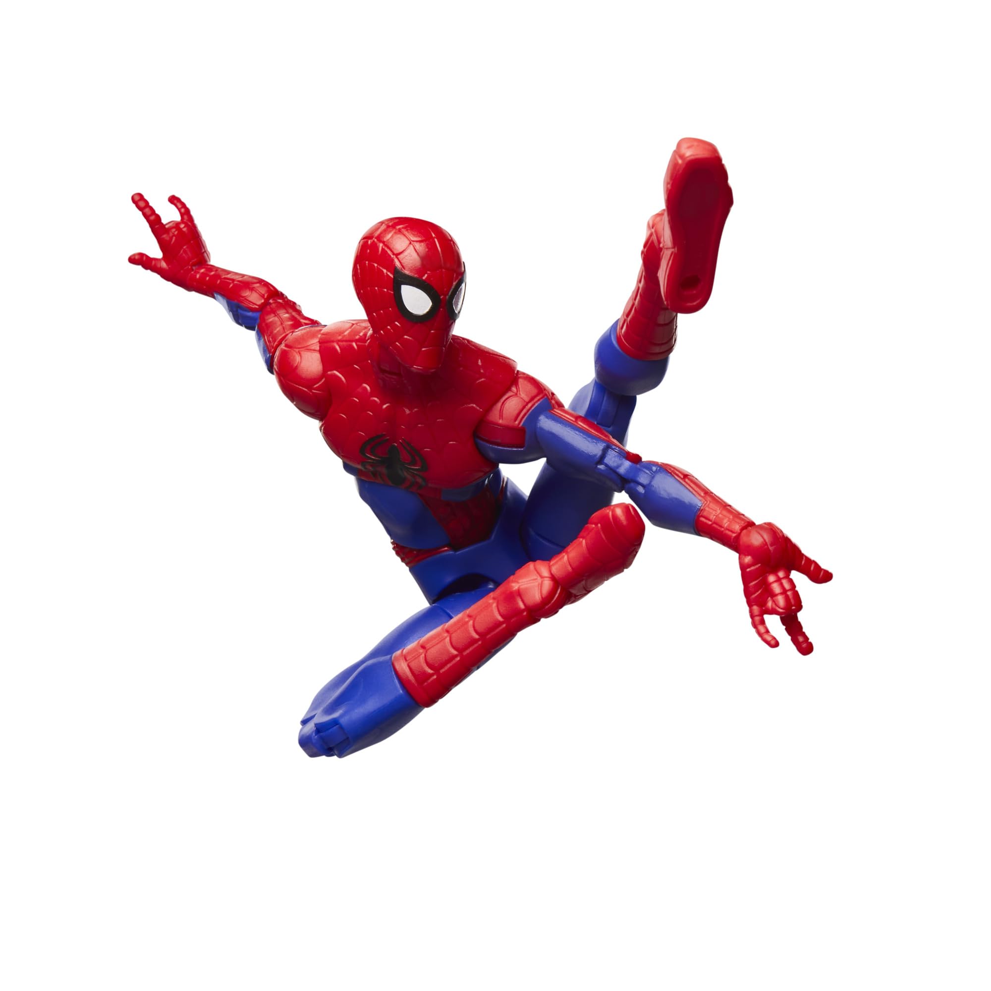 Marvel Legends Peter Parker in a dynamic shelf pose for display