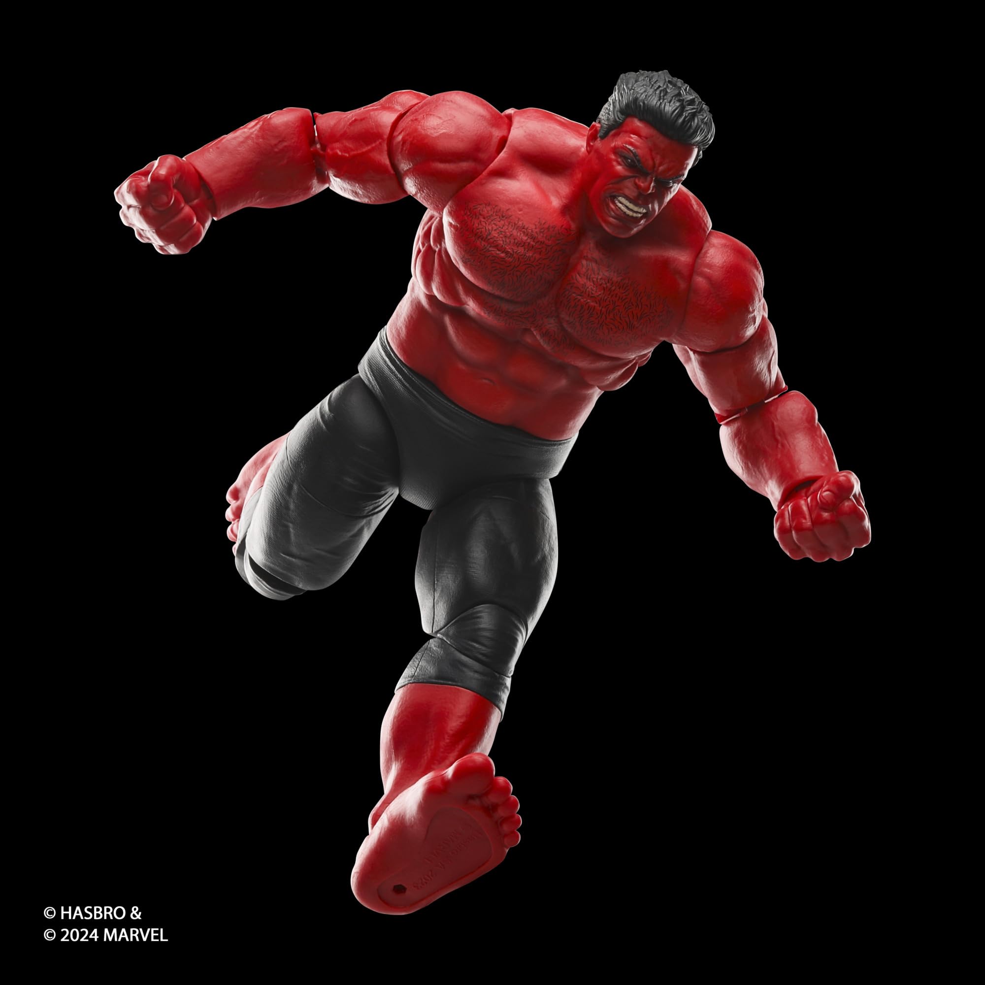 Marvel Legends Red Hulk on a shelf showcasing collectible presence