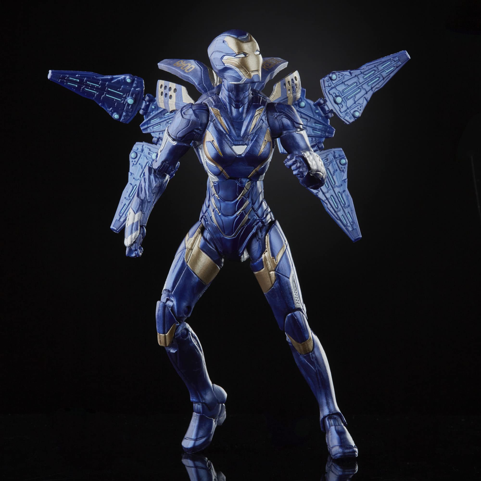 Marvel Legends Rescue Armor textured suit for premium realism