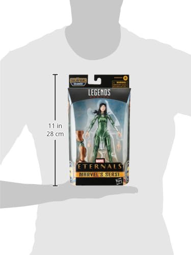 Marvel Legends Sersi 6-inch figure showcasing movie-inspired design for display.