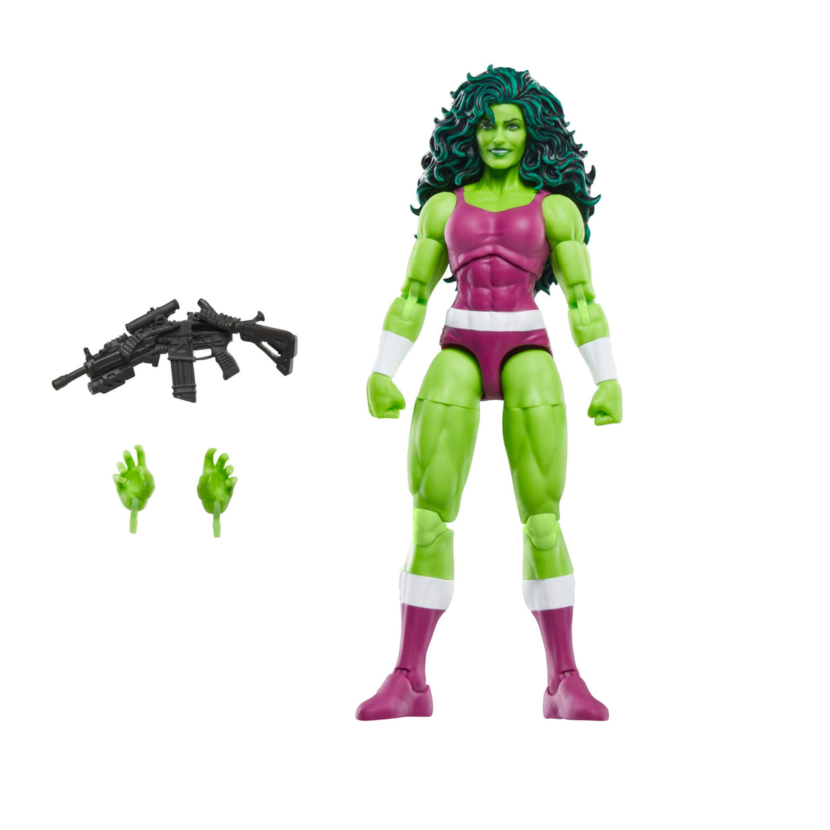 Marvel Legends She-Hulk 6-inch figure front view for display and posing.