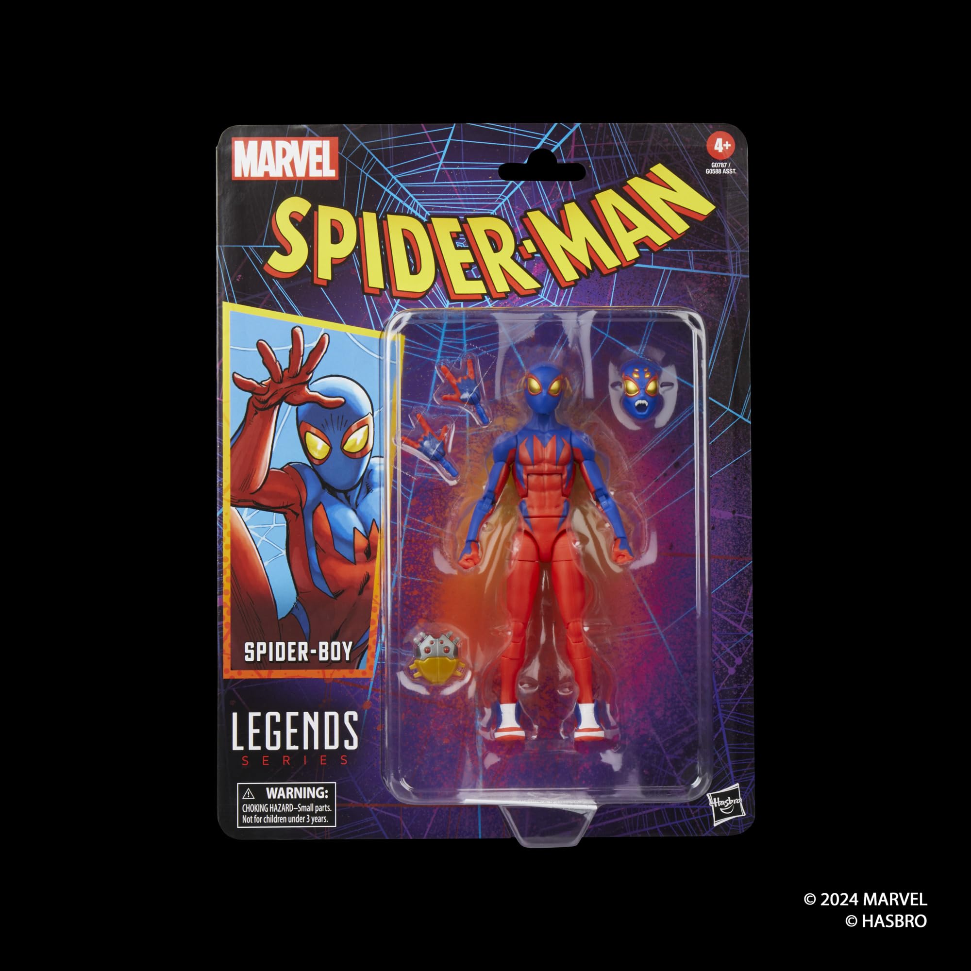 Spider-Boy accessory set shows alternate head and hands for customization